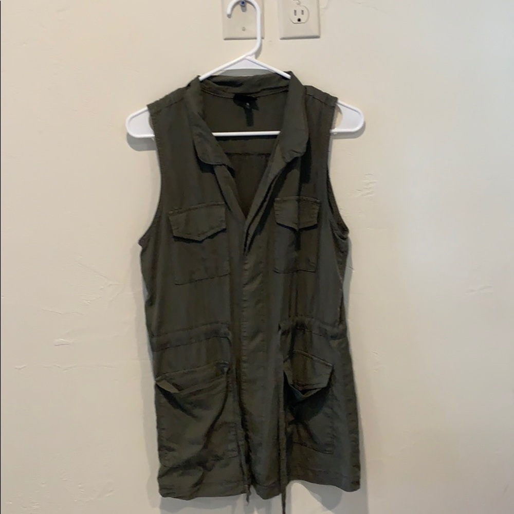 Olive green utility vest